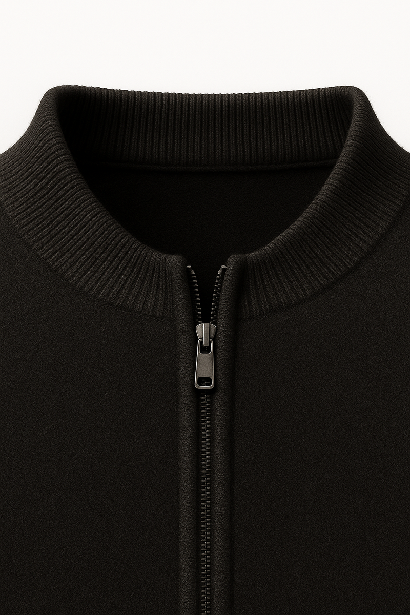 Havren Cashmere Zip Knit Black