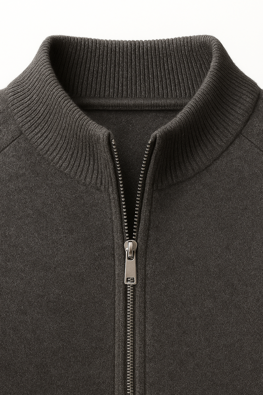 Emiral Cashmere Zip Knit Dark Grey - Emiral Couture
