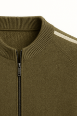 Emiral Cashmere Zip Knit Olive - Emiral Couture