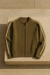 Emiral Cashmere Zip Knit Olive - Emiral Couture
