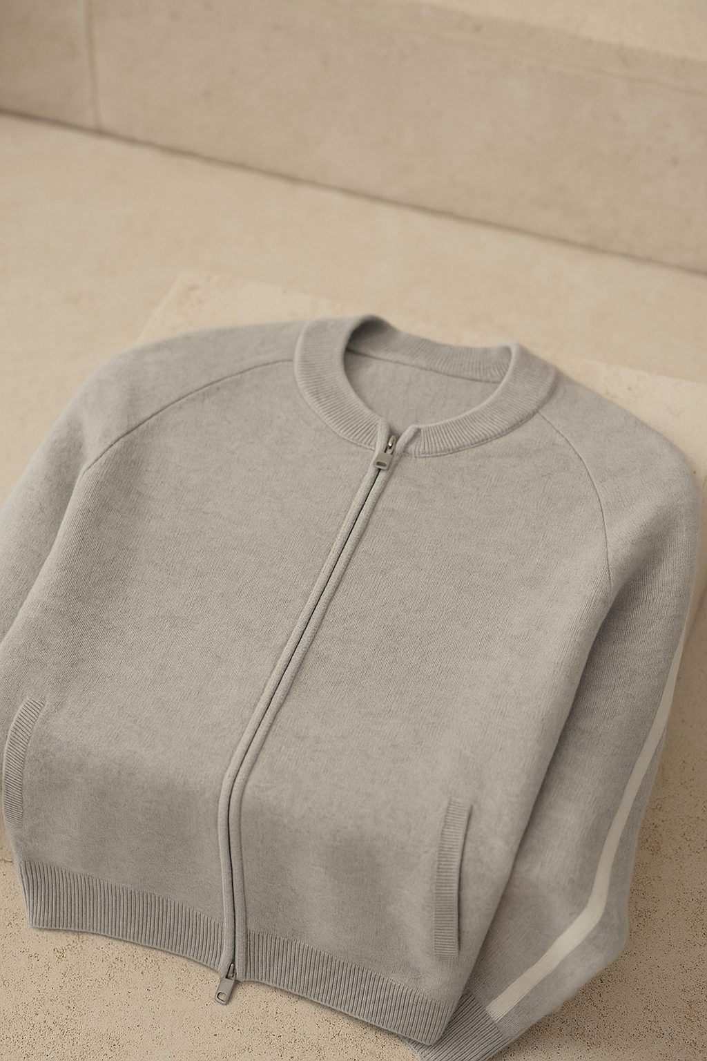 Emiral Cashmere Zip Knit Grey - Emiral Couture