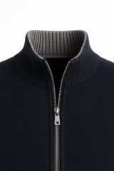 Leonardo Zip Cardigan Navy