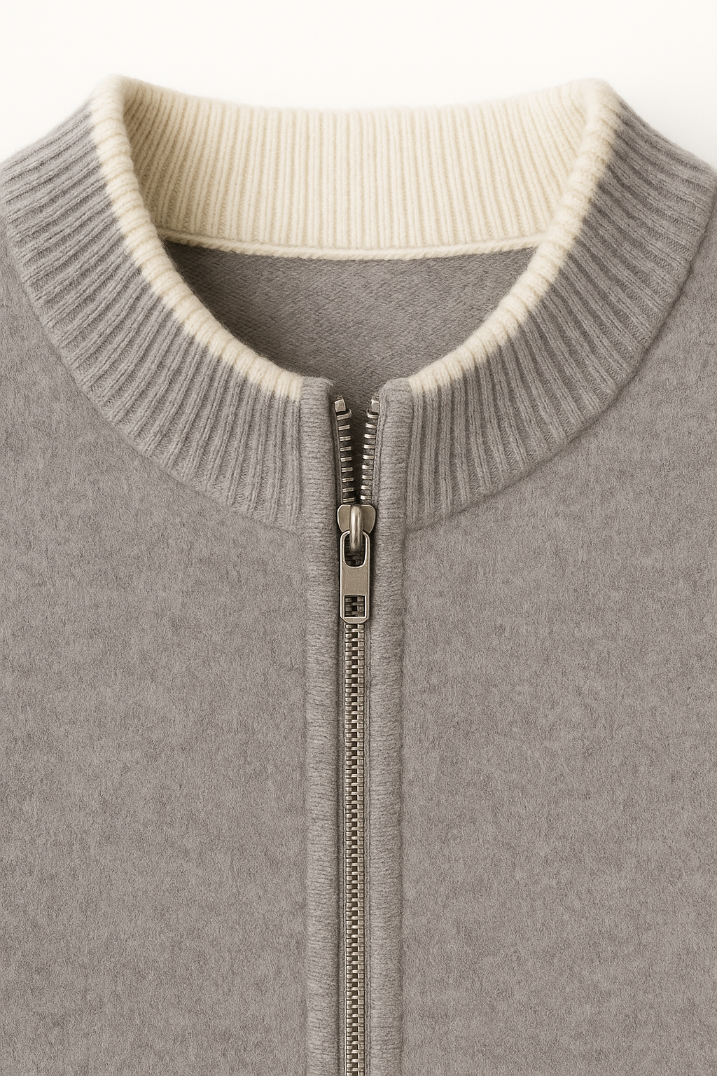 Leonardo Zip Cardigan Grey - Emiral Couture