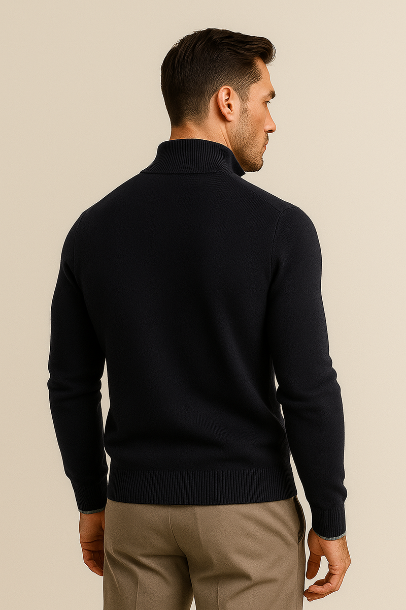 Leonardo Zip Cardigan Navy