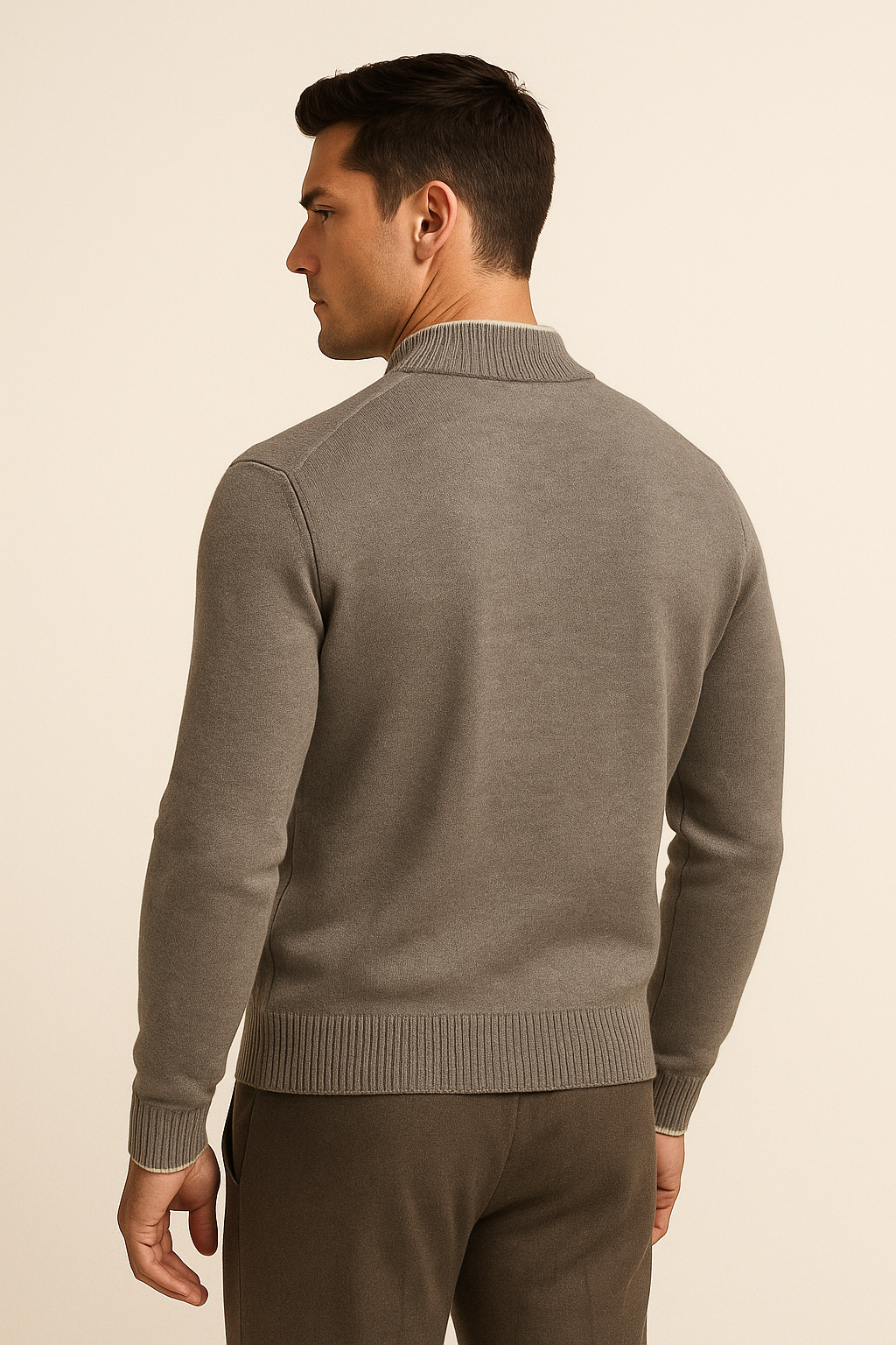 Leonardo Zip Cardigan Grey - Emiral Couture