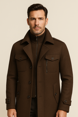 Melvin Field Coat Brown - Emiral Couture