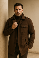 Melvin Field Coat Brown - Emiral Couture