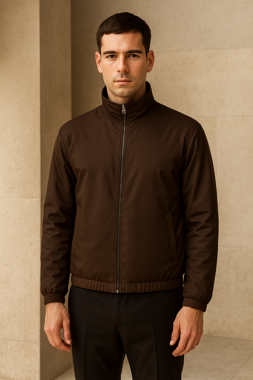 Reverso Bomber Jacket Brown - Emiral Couture