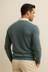 Polo Knit Cyan - Emiral Couture