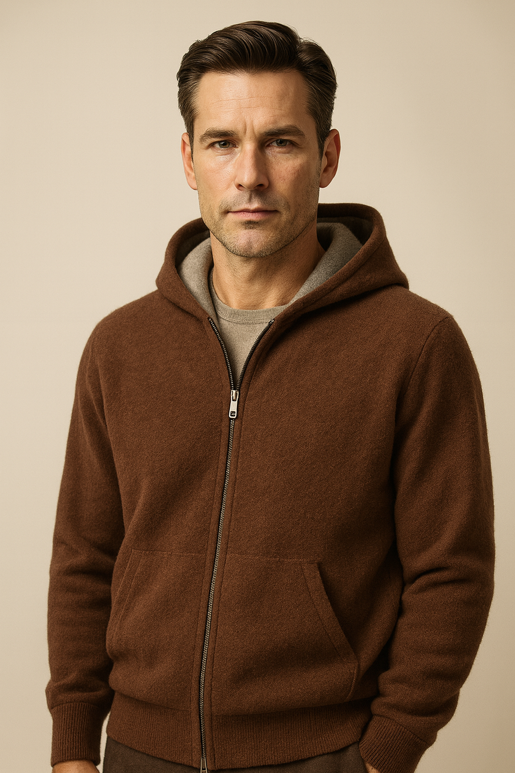 Calinto Hooded Zip Knit - Emiral Couture