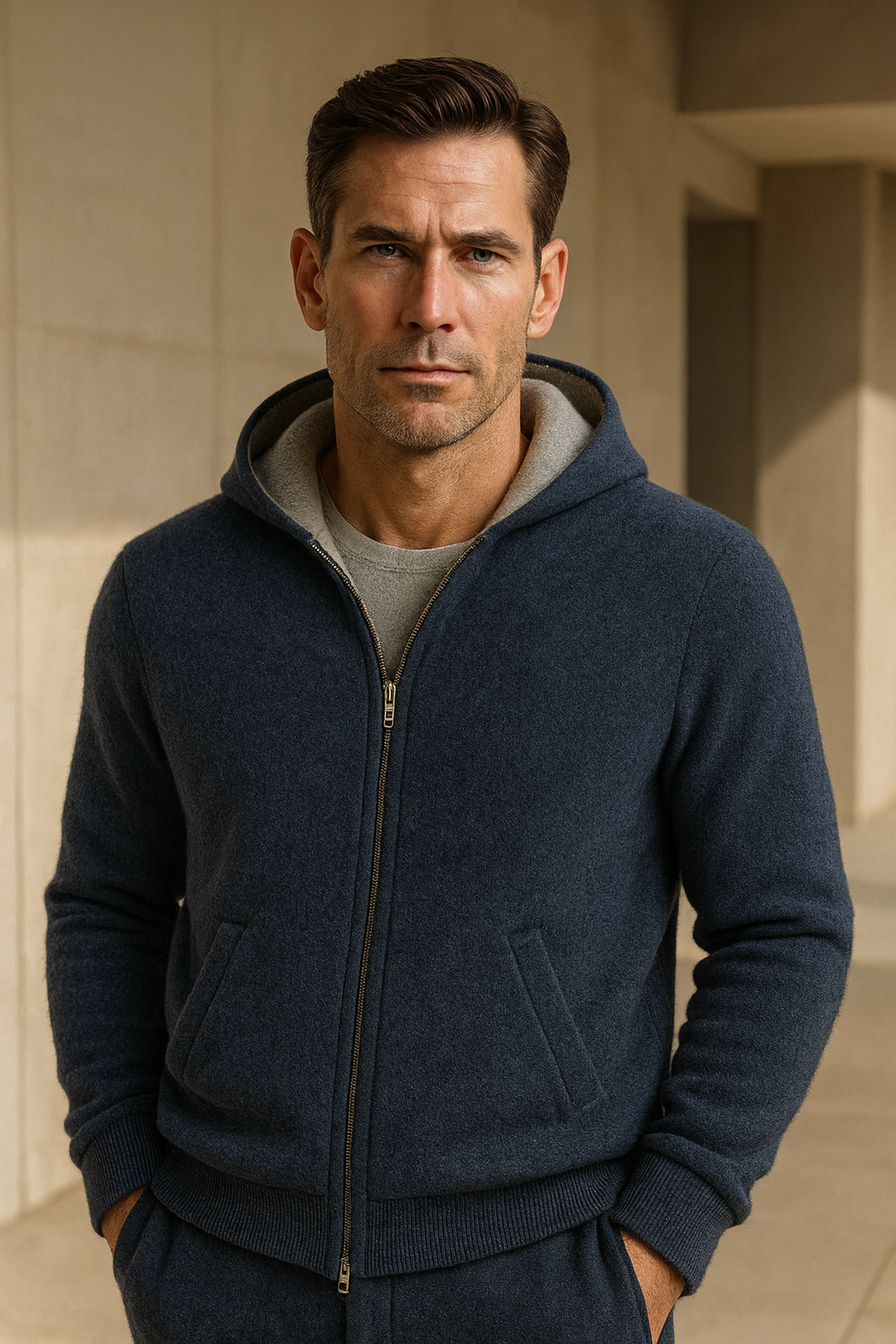 Calinto Hooded Zip Knit - Emiral Couture