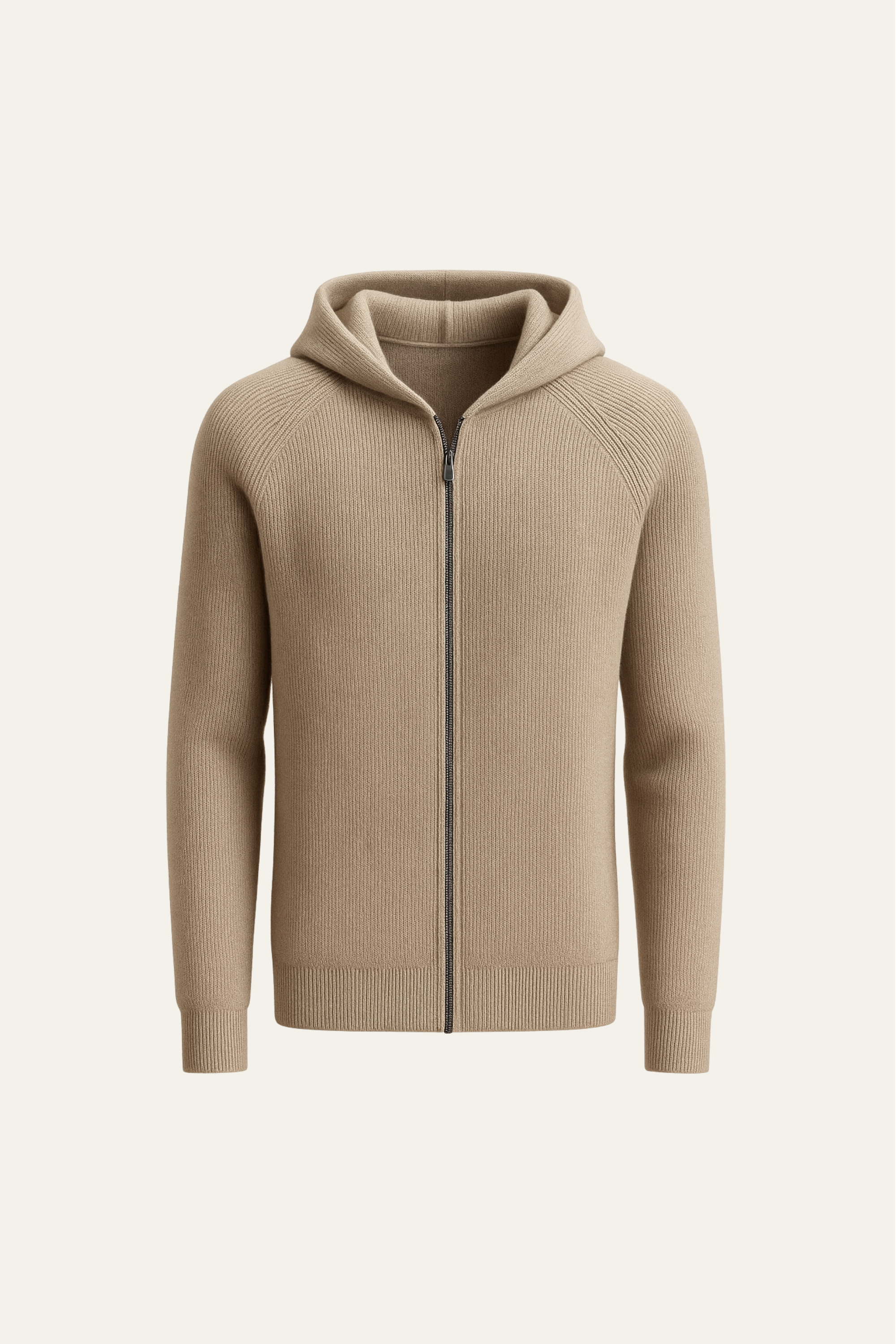Amalfi Merino Hooded Sweater Taupe - Emiral Couture