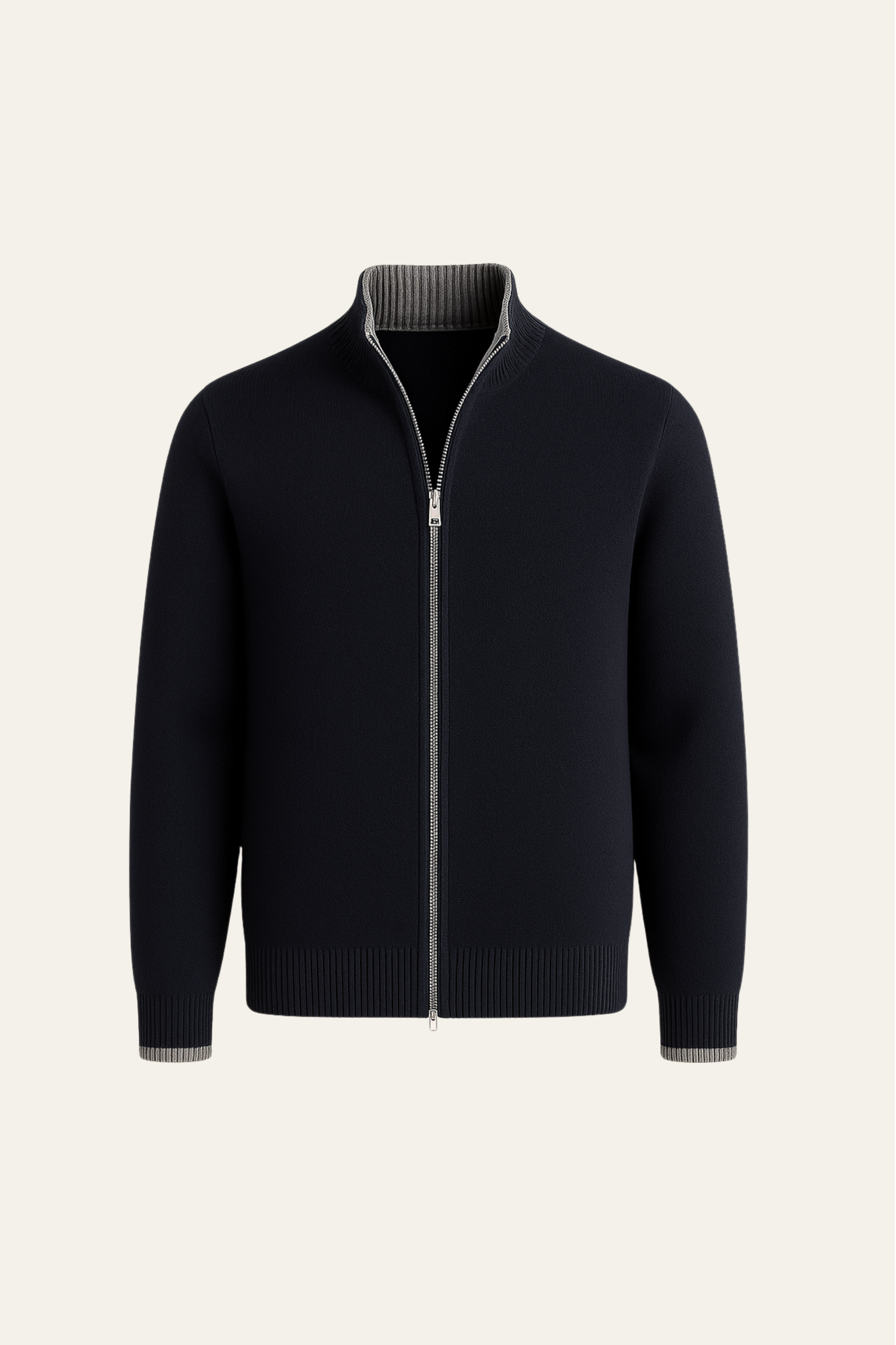 Leonardo Zip Cardigan Navy - Emiral Couture