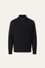 Lerano Cashmere Half-Zip Knit Black