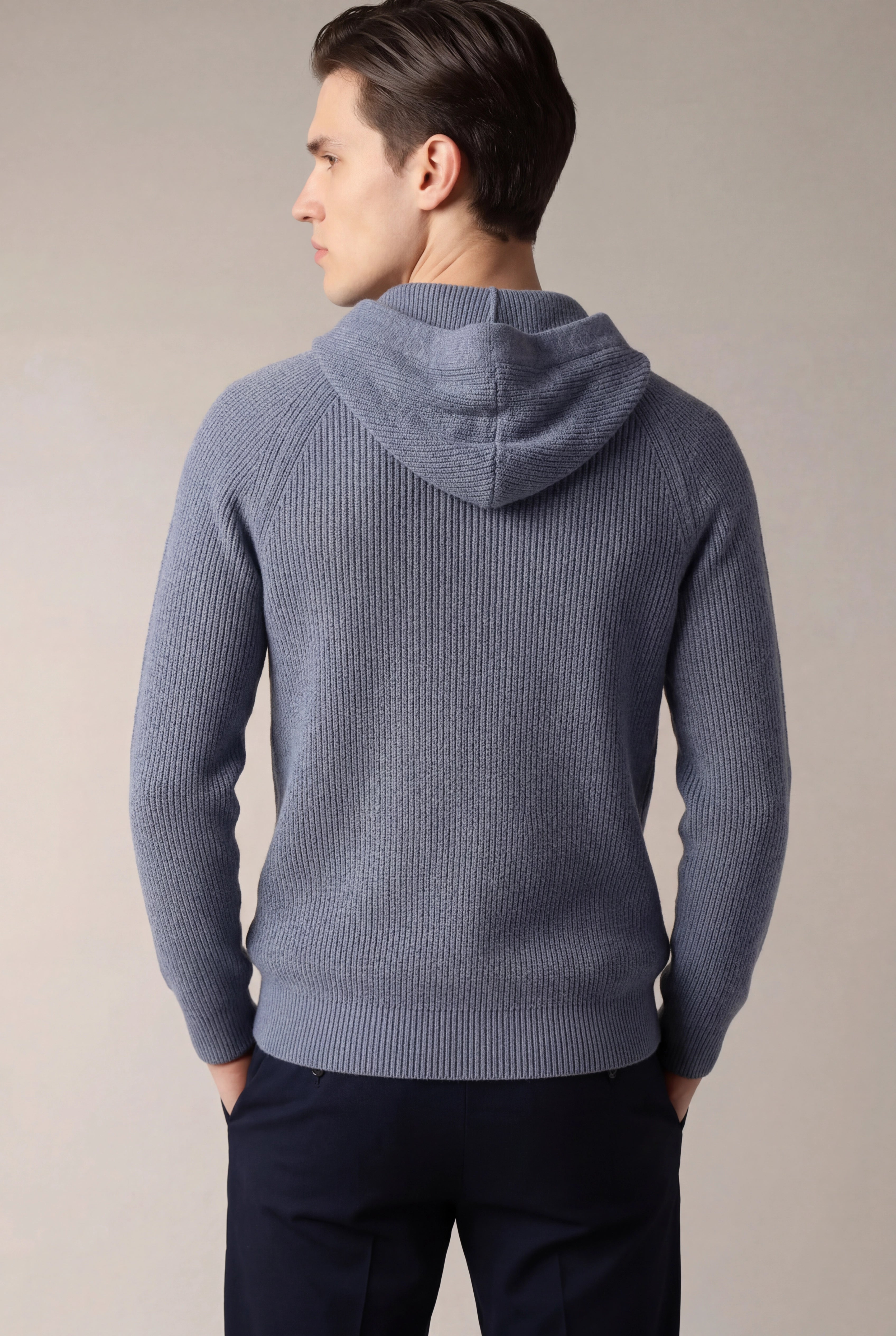 Siro Light Blue Cable Knit Hoodie