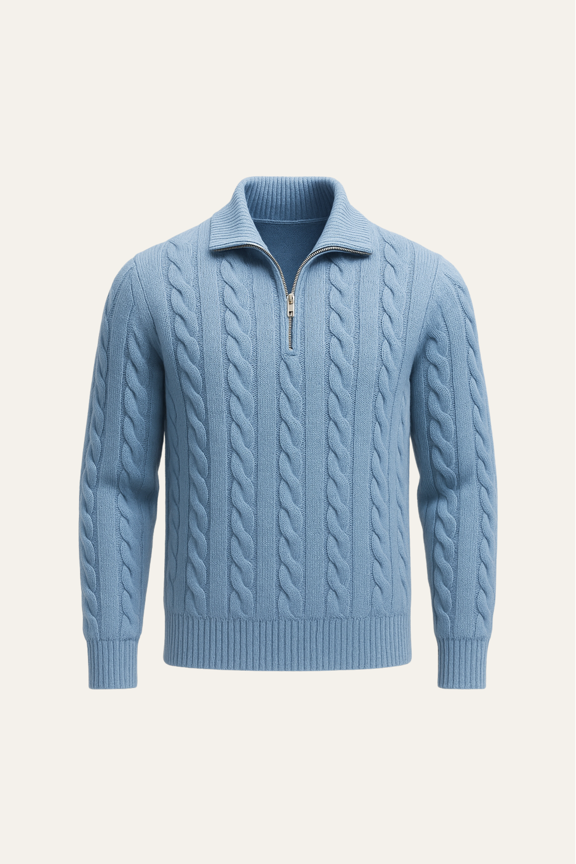 Bergamo Cable Knit Light Blue - Emiral Couture
