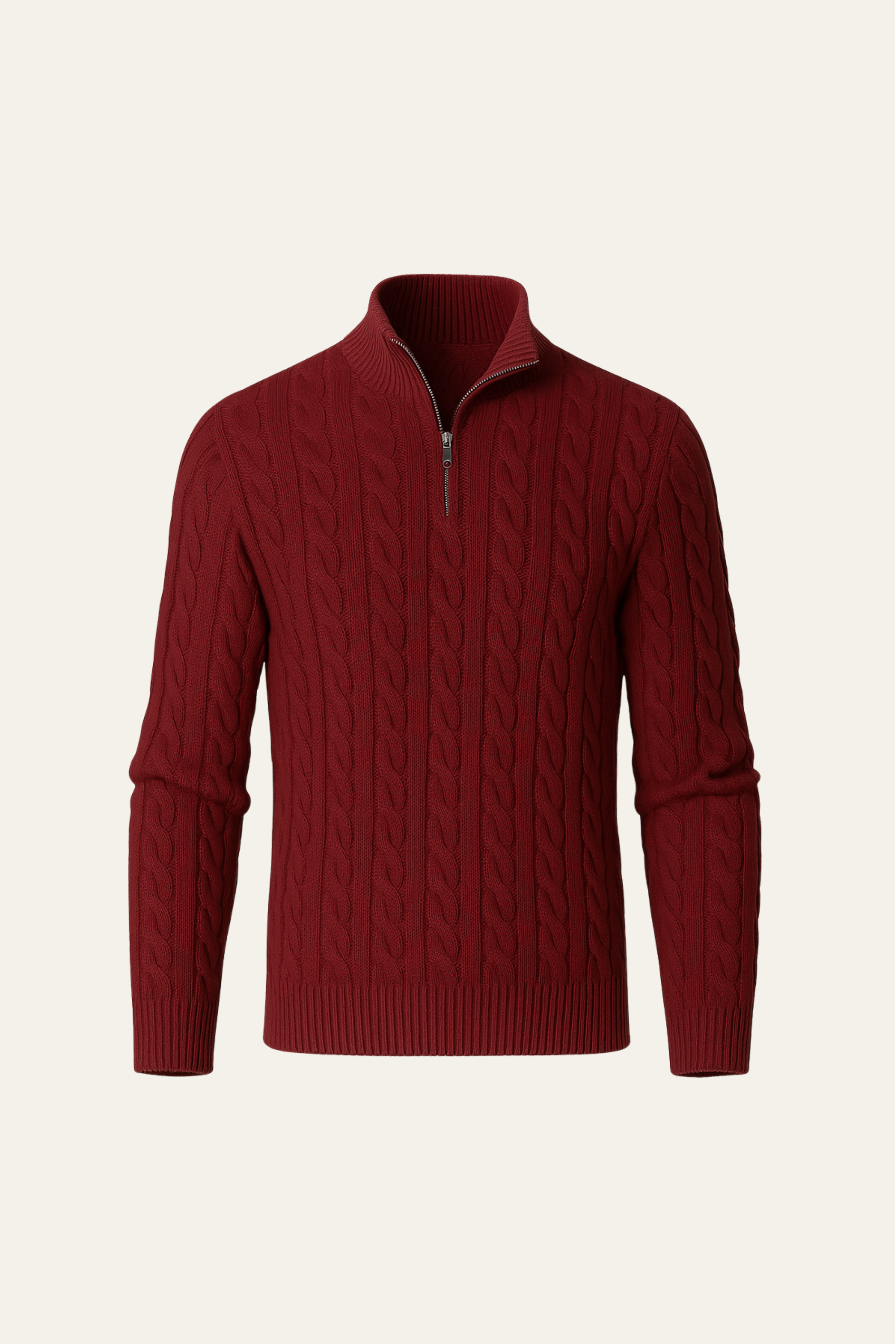 Bergamo Cable Knit Burgundy - Emiral Couture