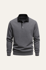 Grey polo shirt from Emiral Couture featuring a classic knit design and a relaxed fit.