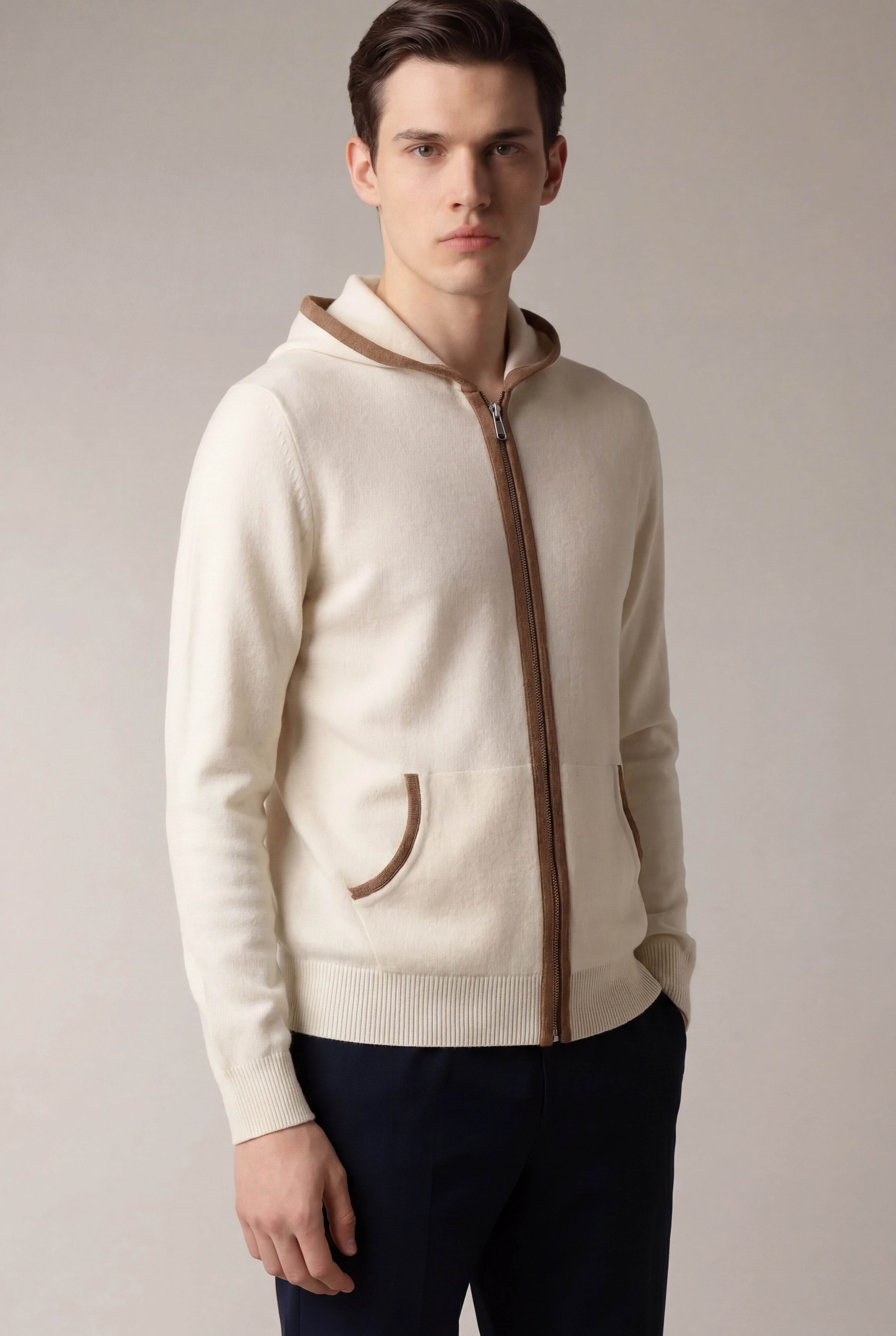 SANTONI CLASSIC HOODIE CREAM