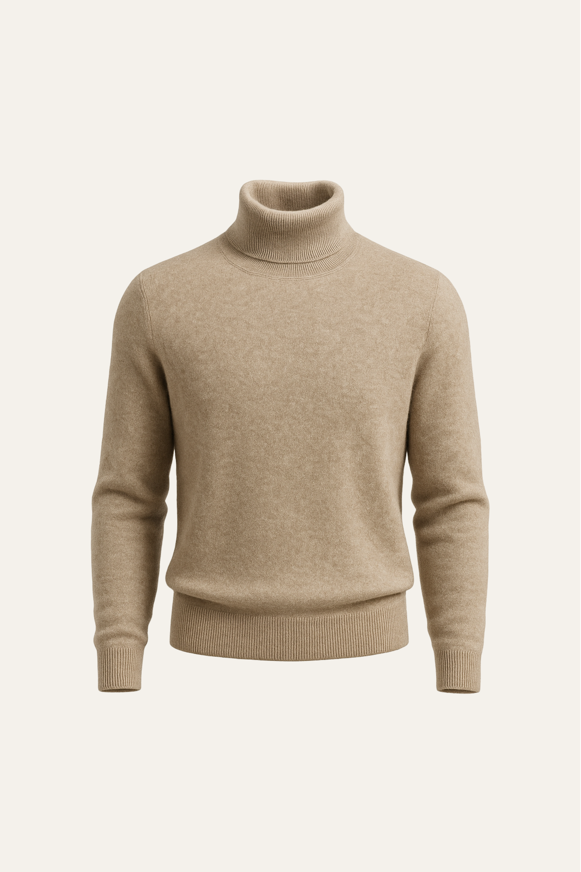 Carezza Cashmere Turtleneck Dark Beige - Emiral Couture
