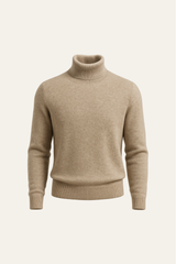 Carezza Cashmere Turtleneck Dark Beige - Emiral Couture