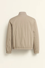 Taupe Reverso Bomber Jacket by Emiral Couture, featuring a sleek design and stylish fit for a contemporary look.
