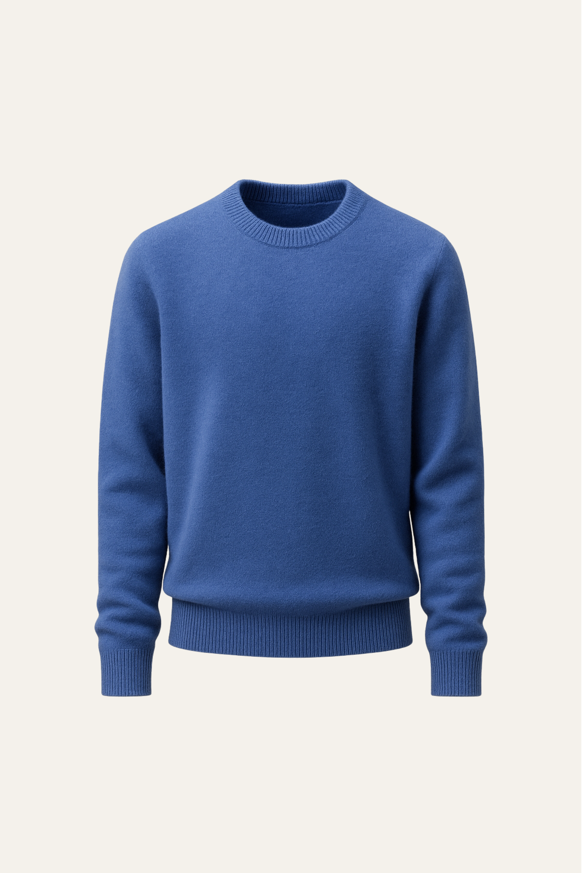 Emiral Couture Santiano cashmere knit sweater in rich blue, featuring a cozy, soft texture and casual design.