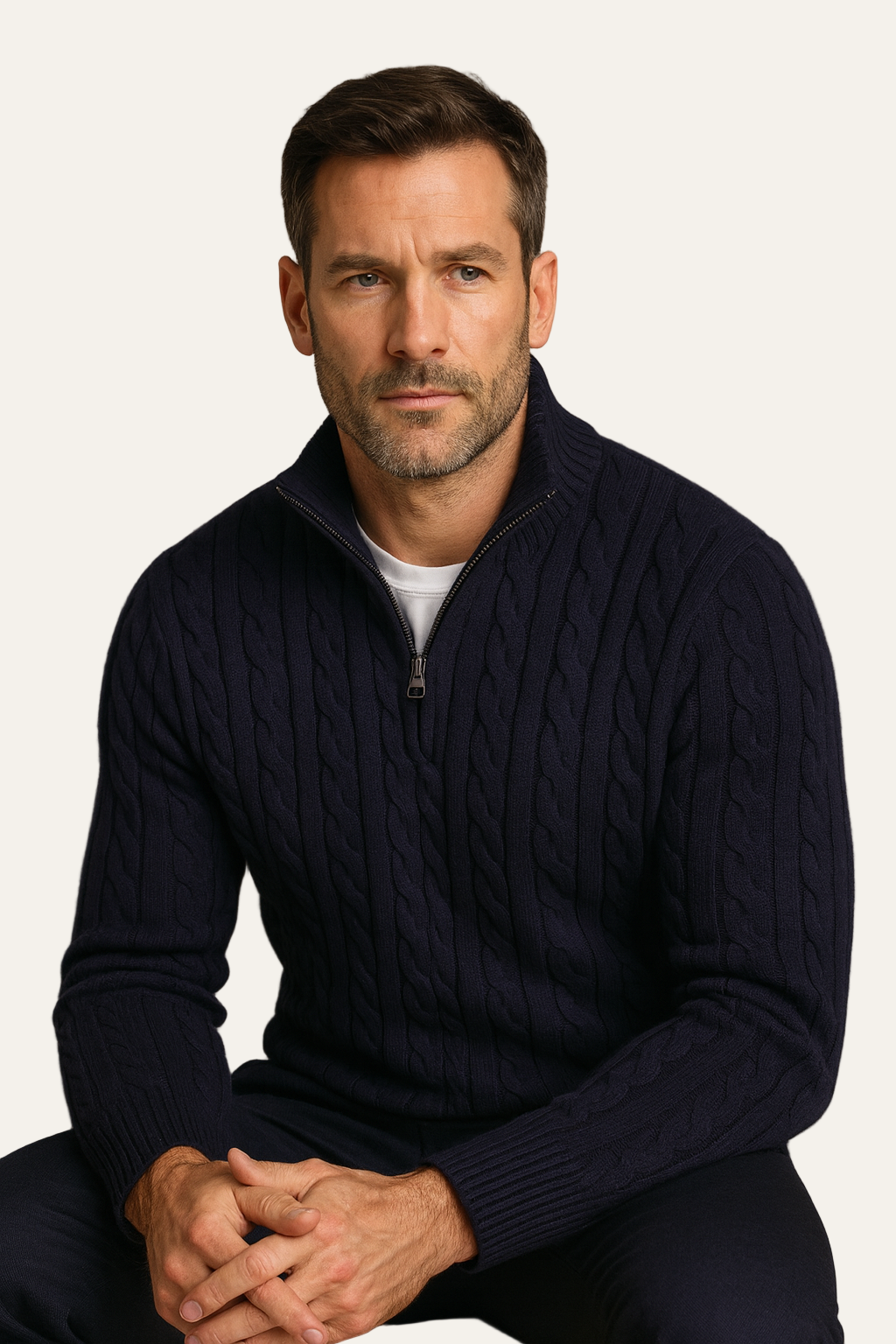 Bergamo Cable Knit Jumper Navy