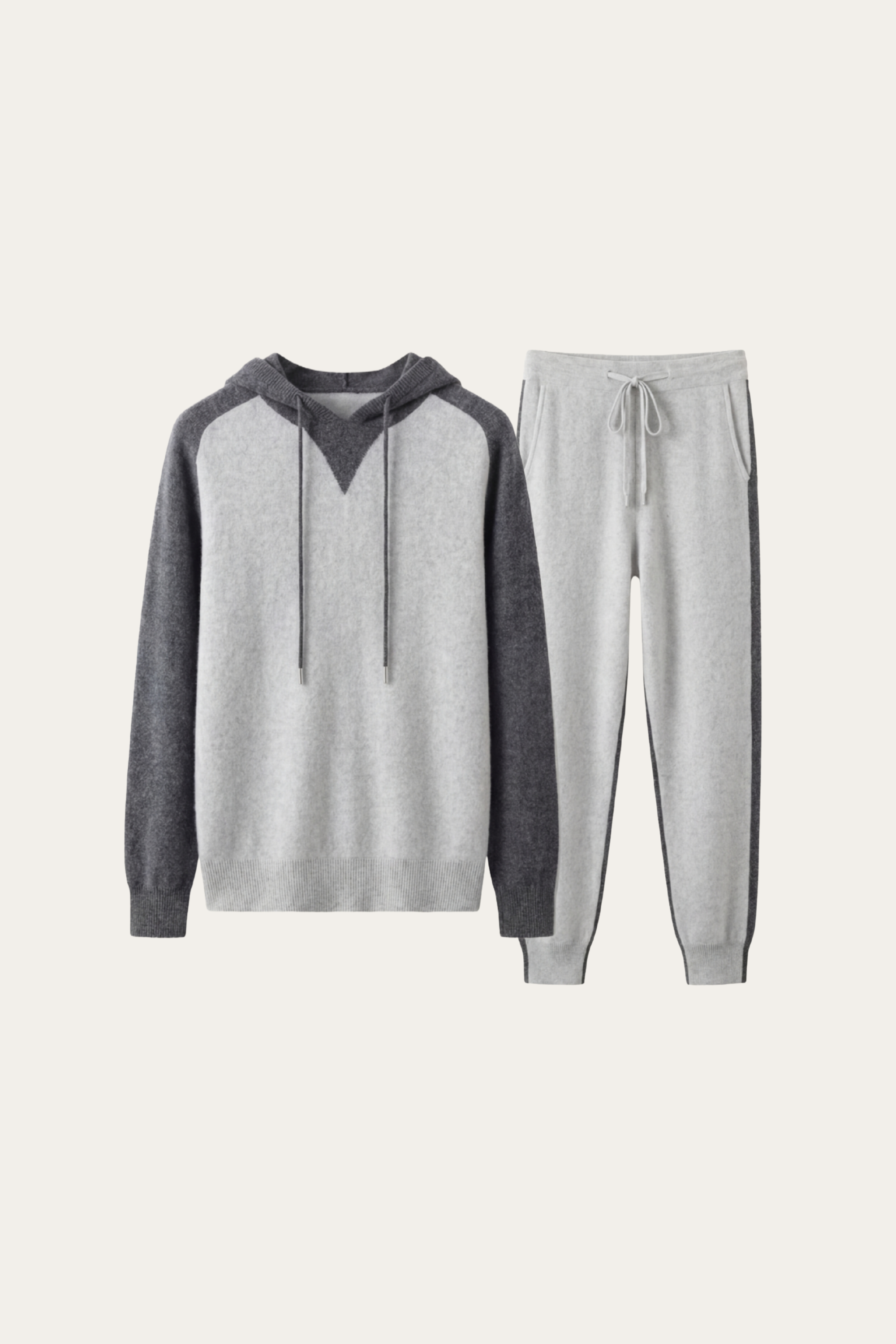 Jaquard Cashmere Tracksuit Grey
