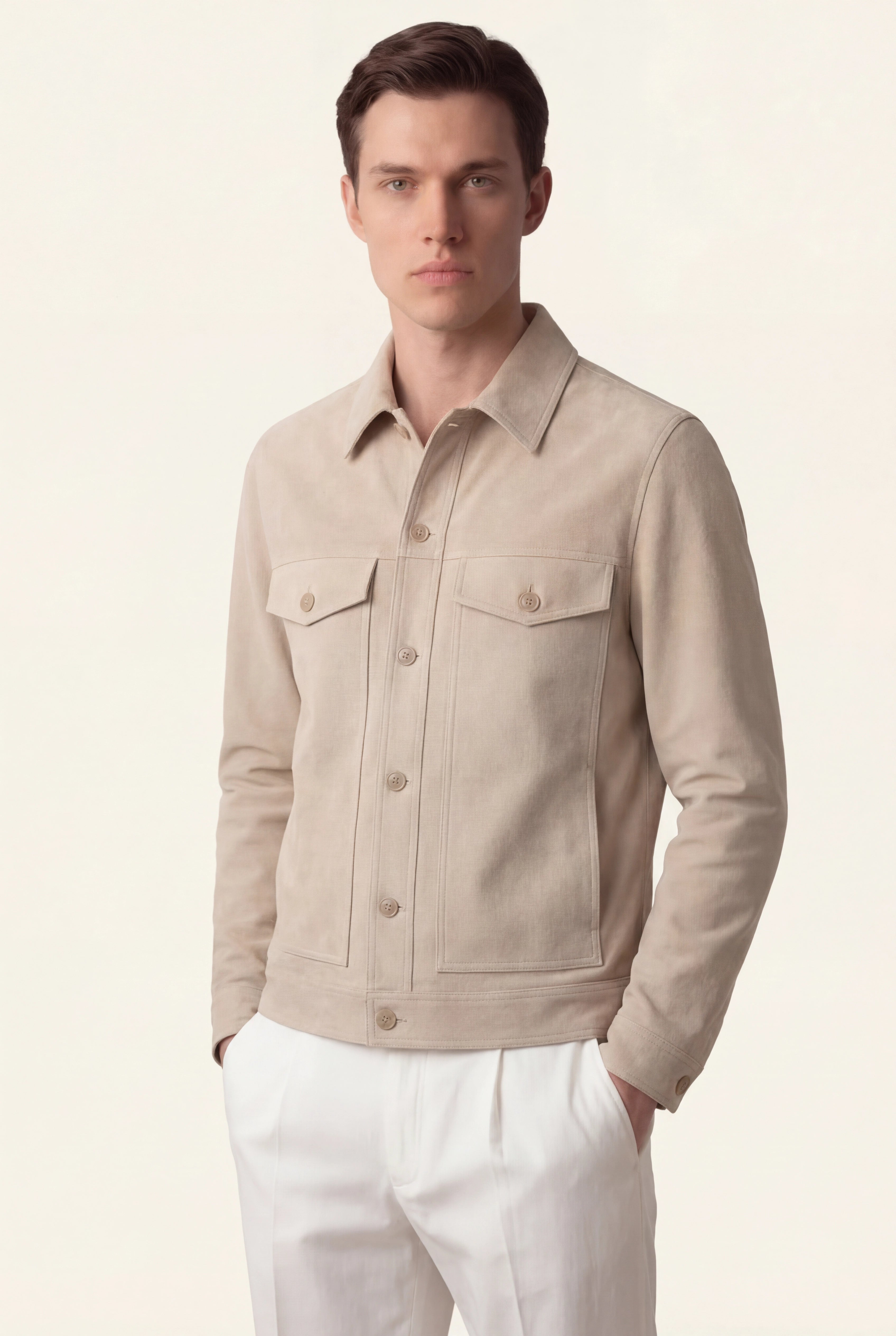 Beige Light Suede Jacket