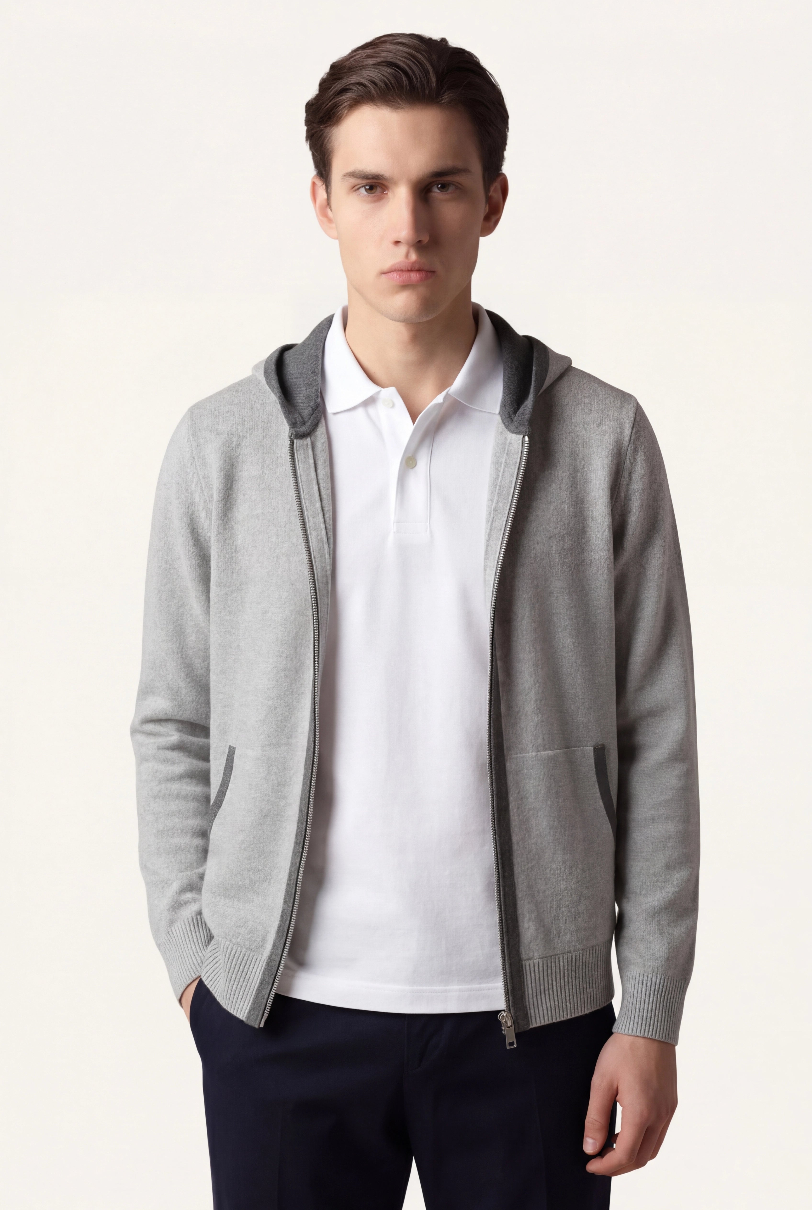 SANTONI CLASSIC HOODIE GREY