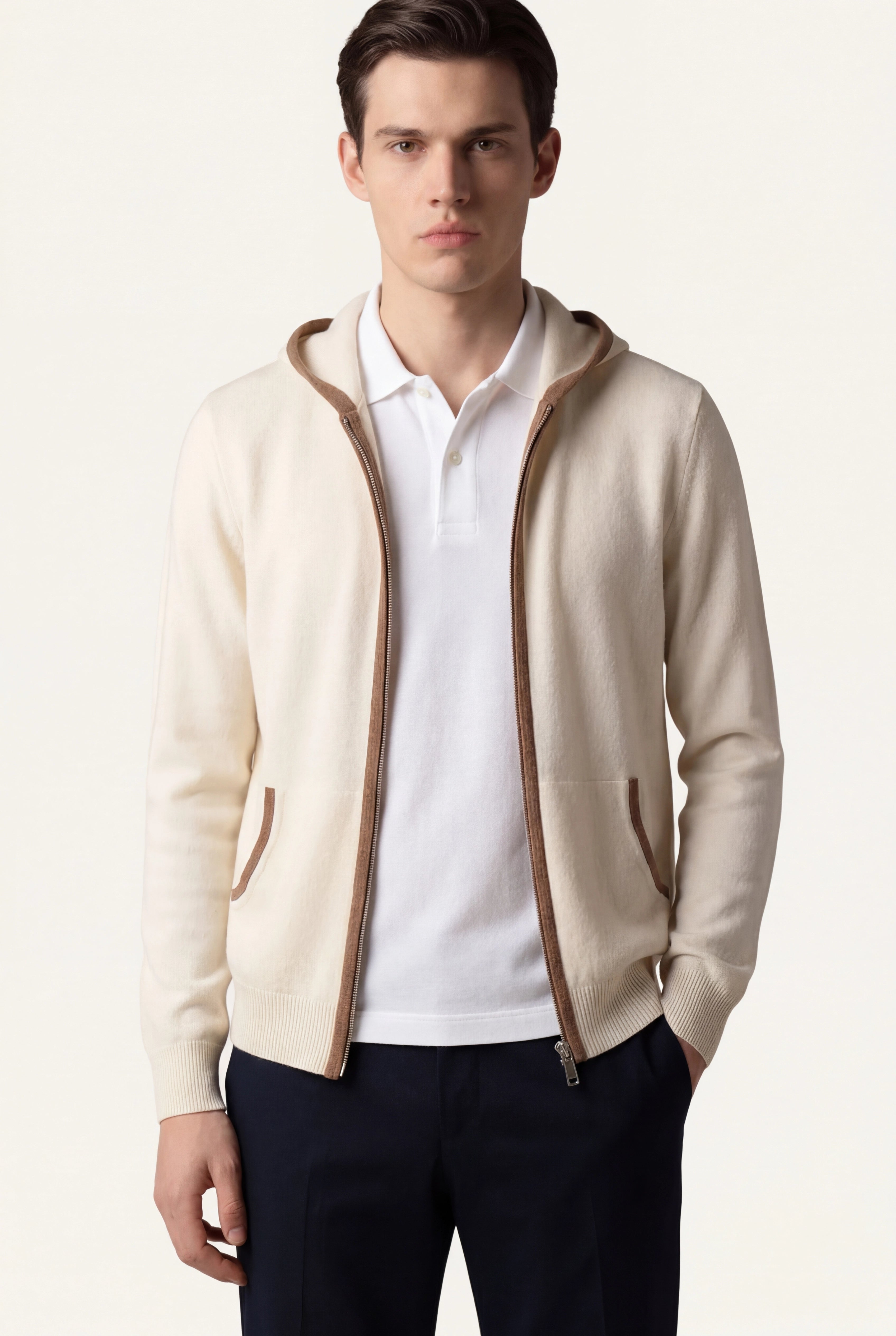 SANTONI CLASSIC HOODIE CREAM