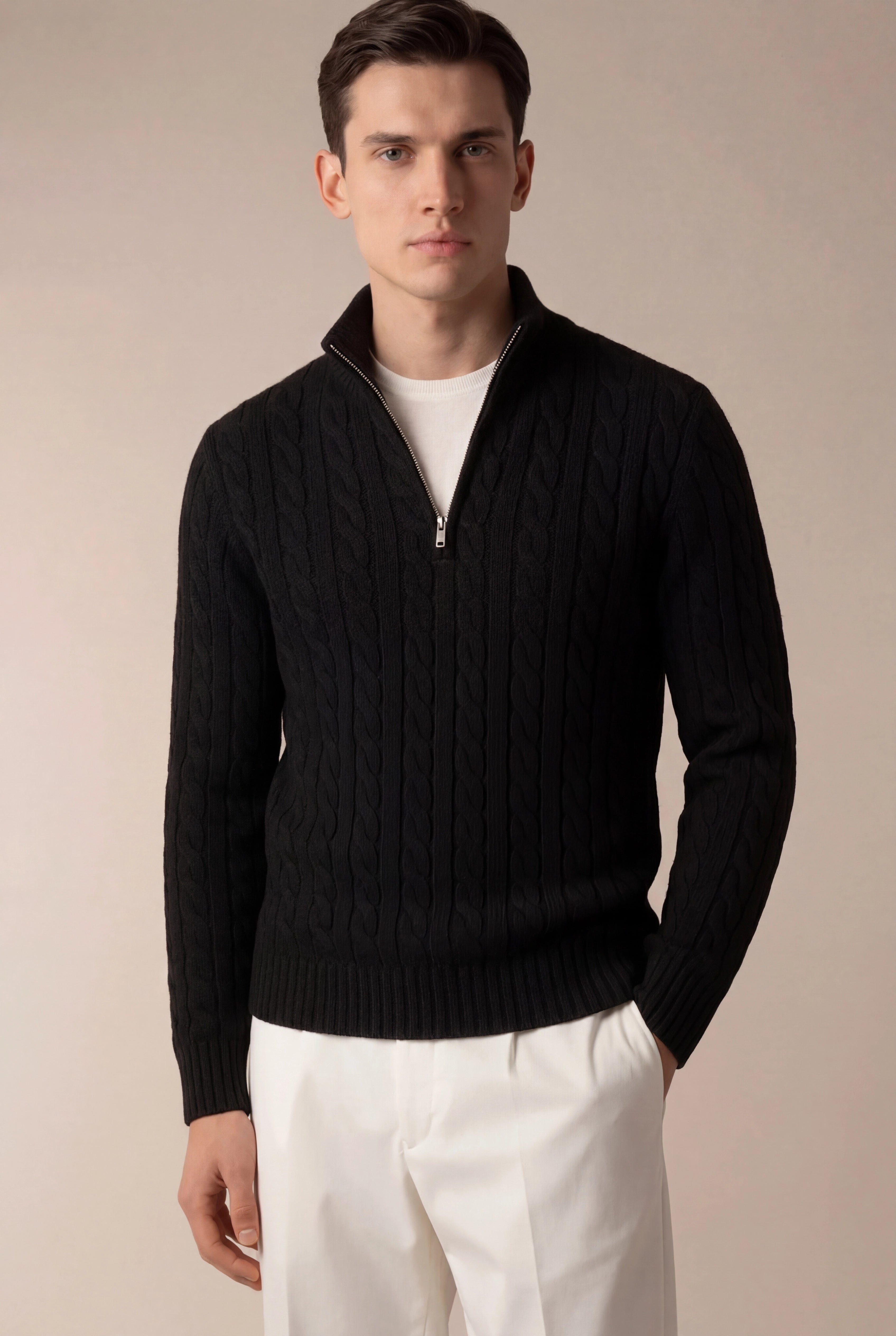 Sero Zip Knit Black