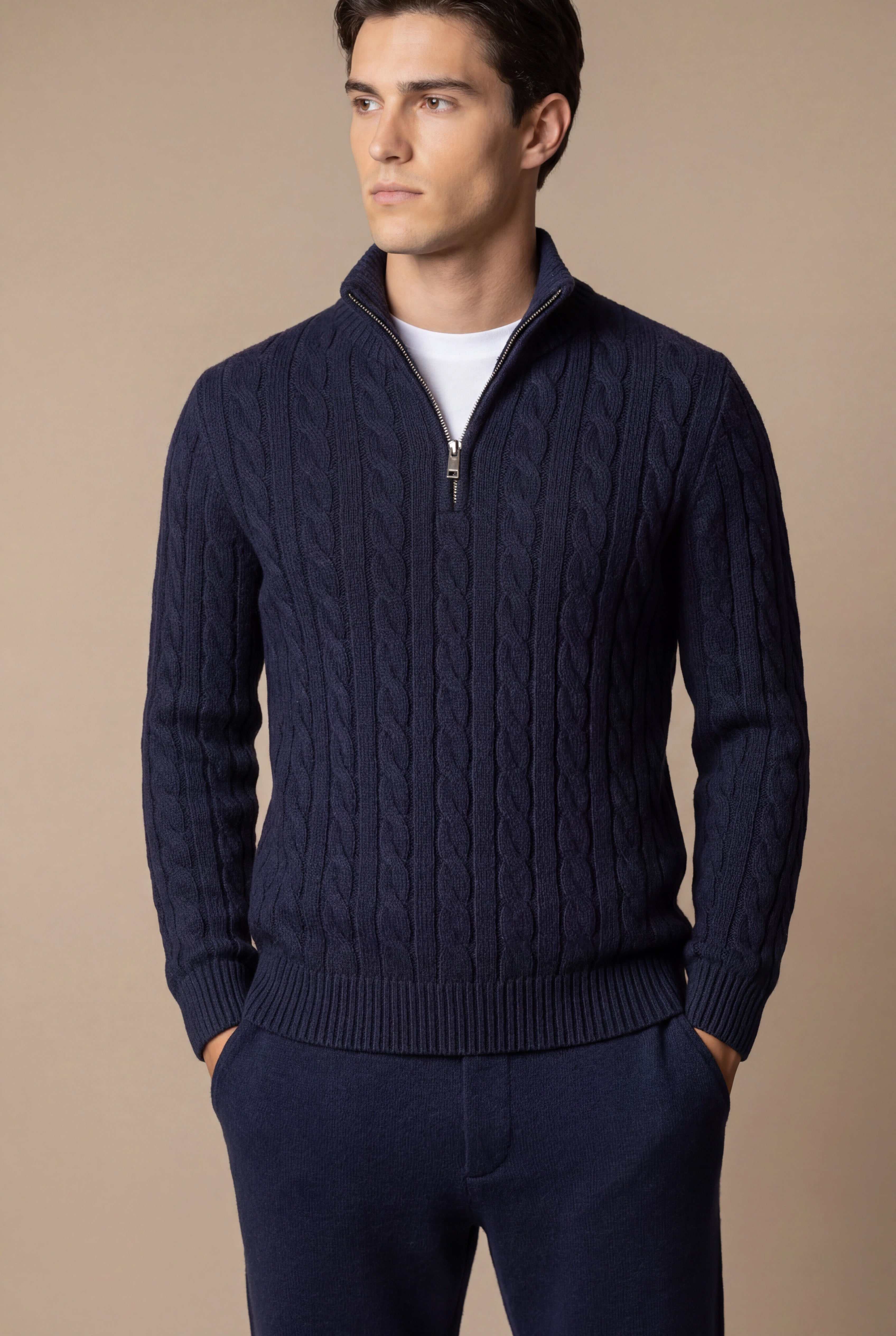 Sero Cable Knit Navy