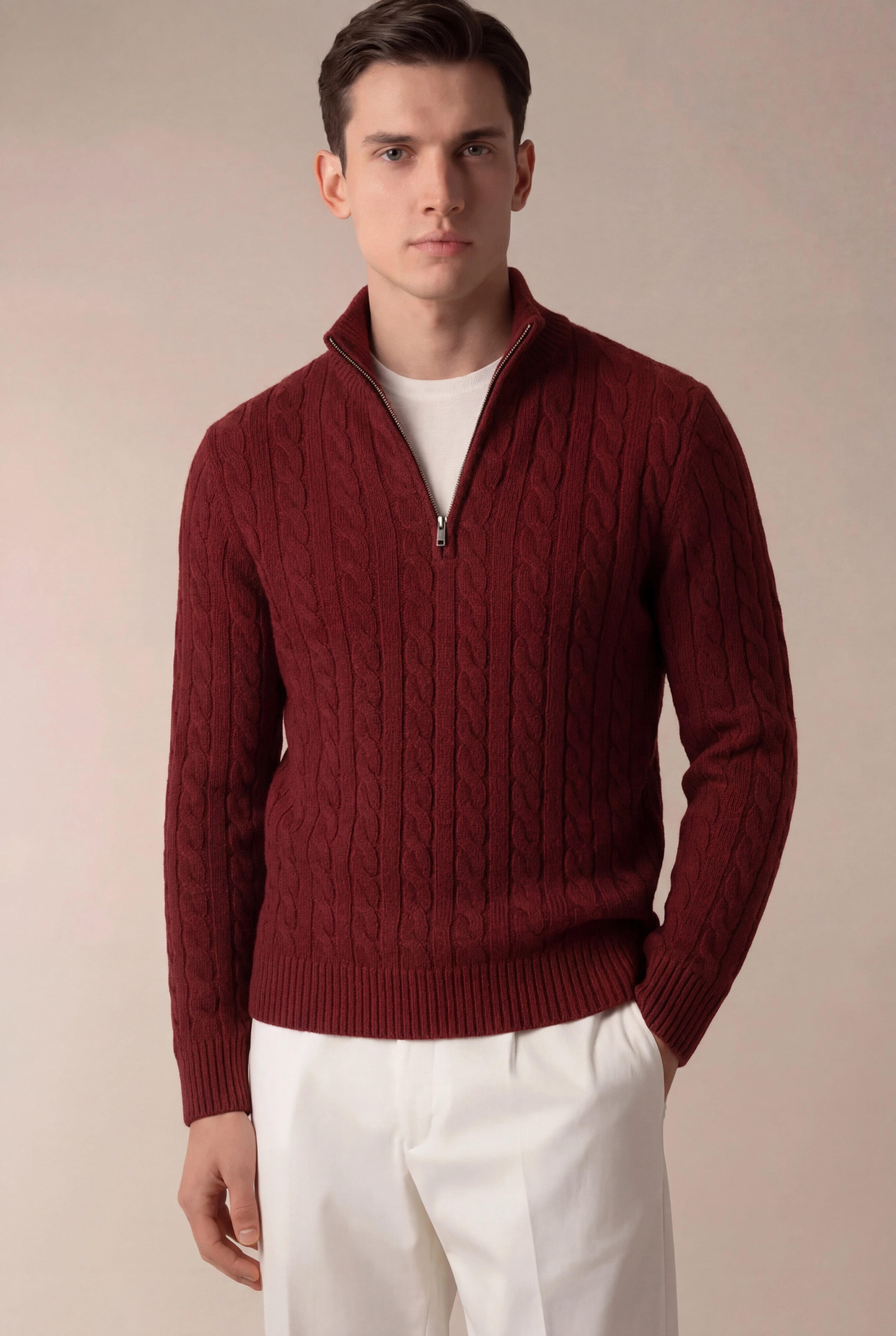 Sero Cable Knit Burgundy