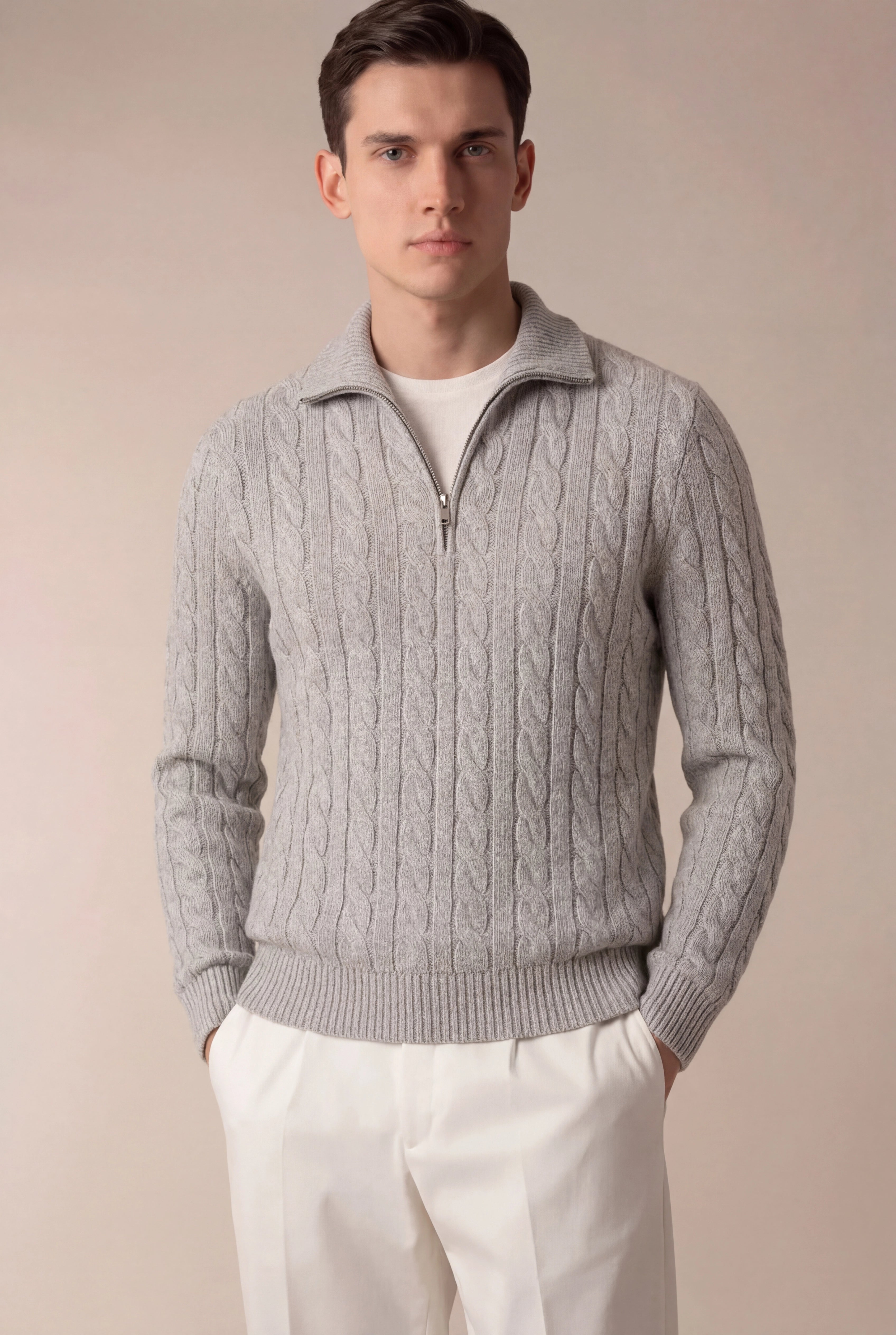 SERO CABLE KNIT GREY