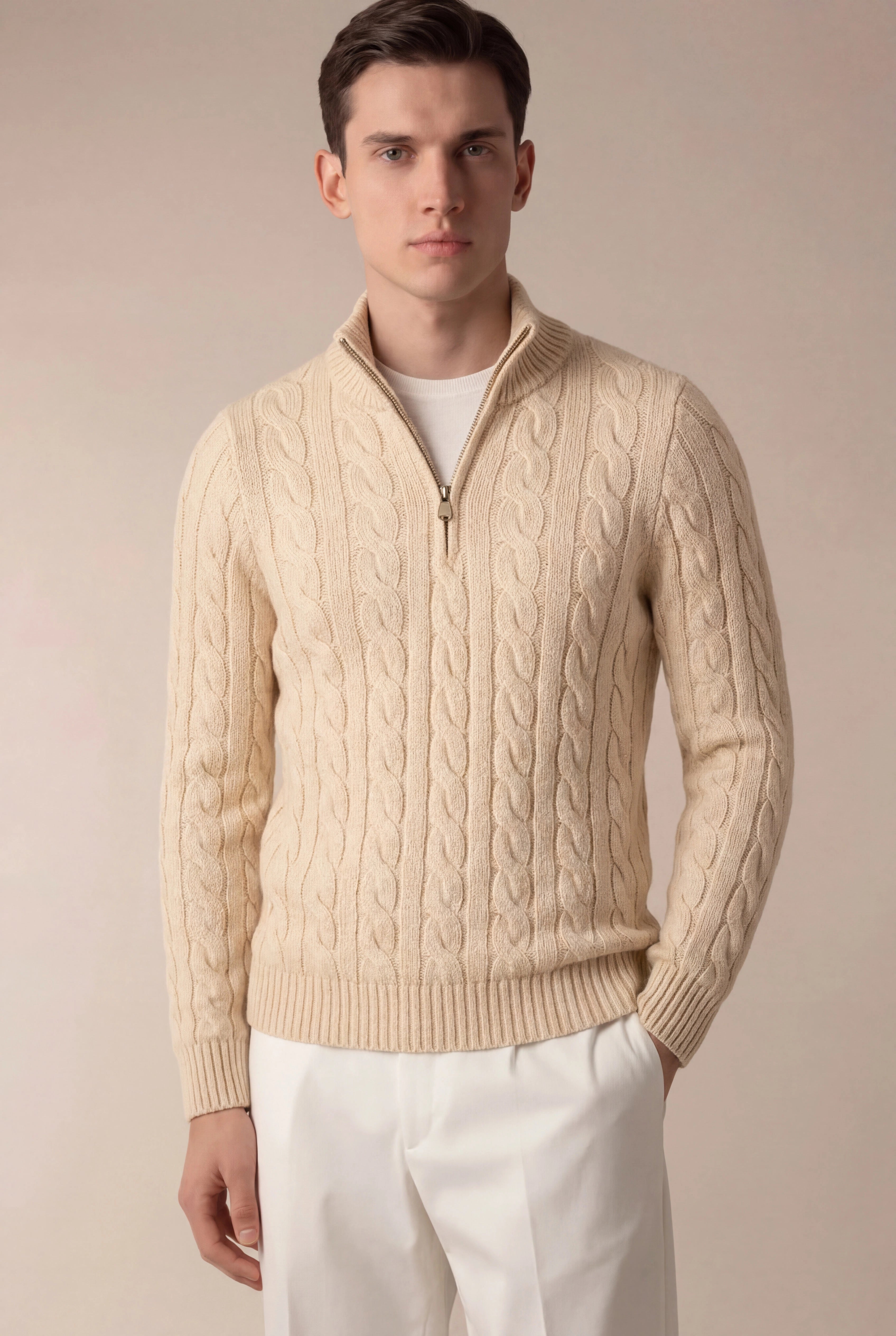 SERO CABLE KNIT BEIGE