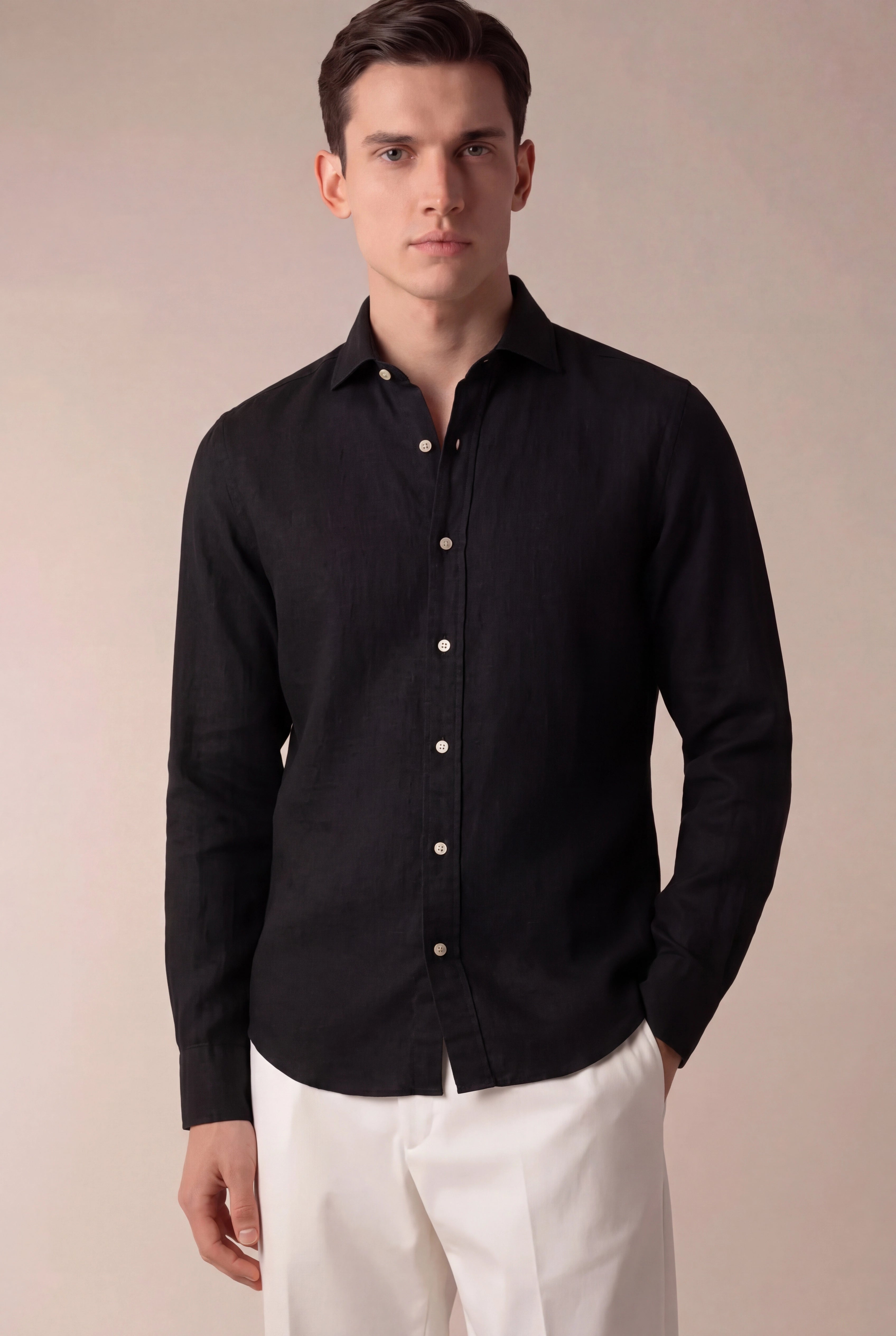 Capri Linen Shirt Black