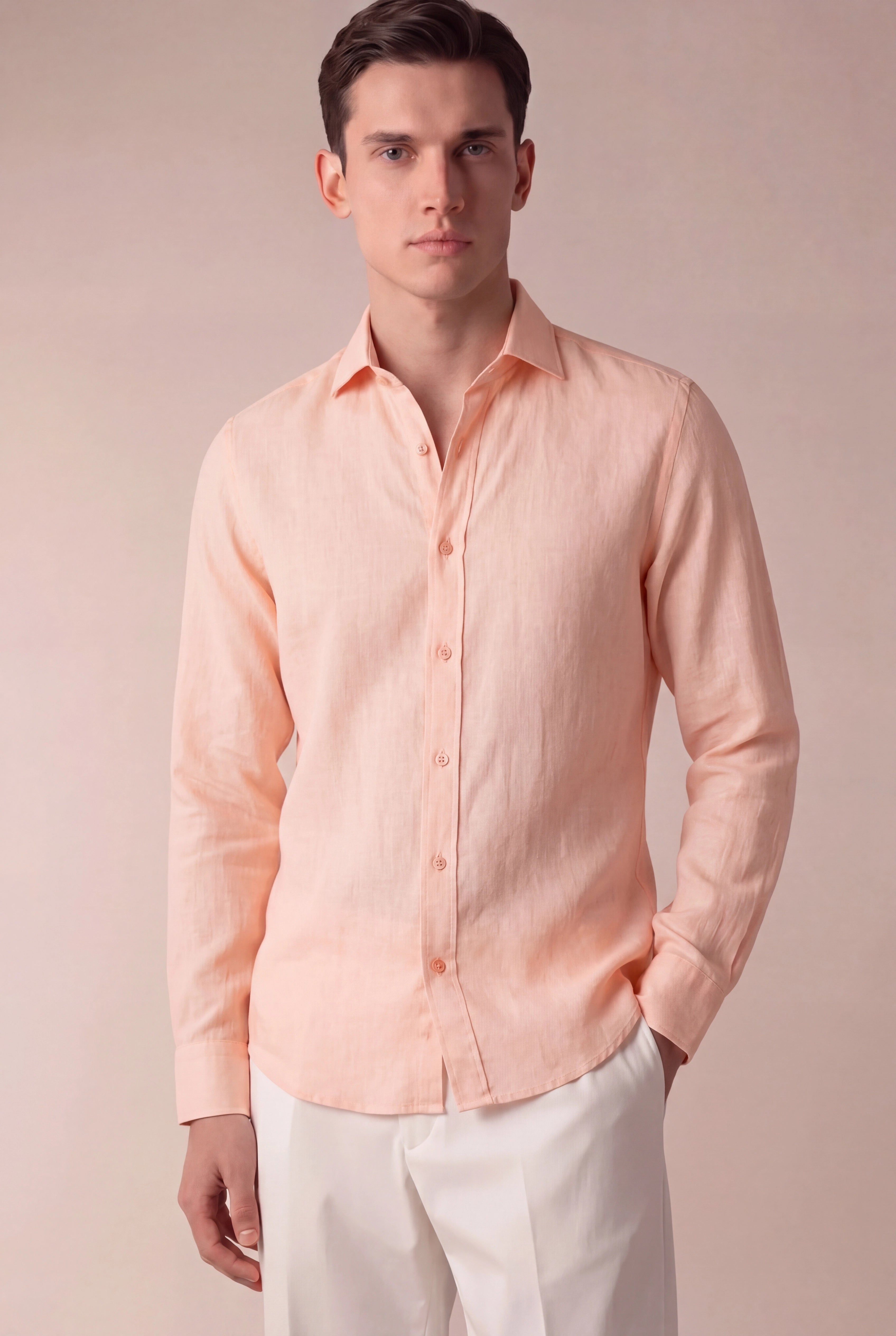 Capri Linen Shirt Salmon