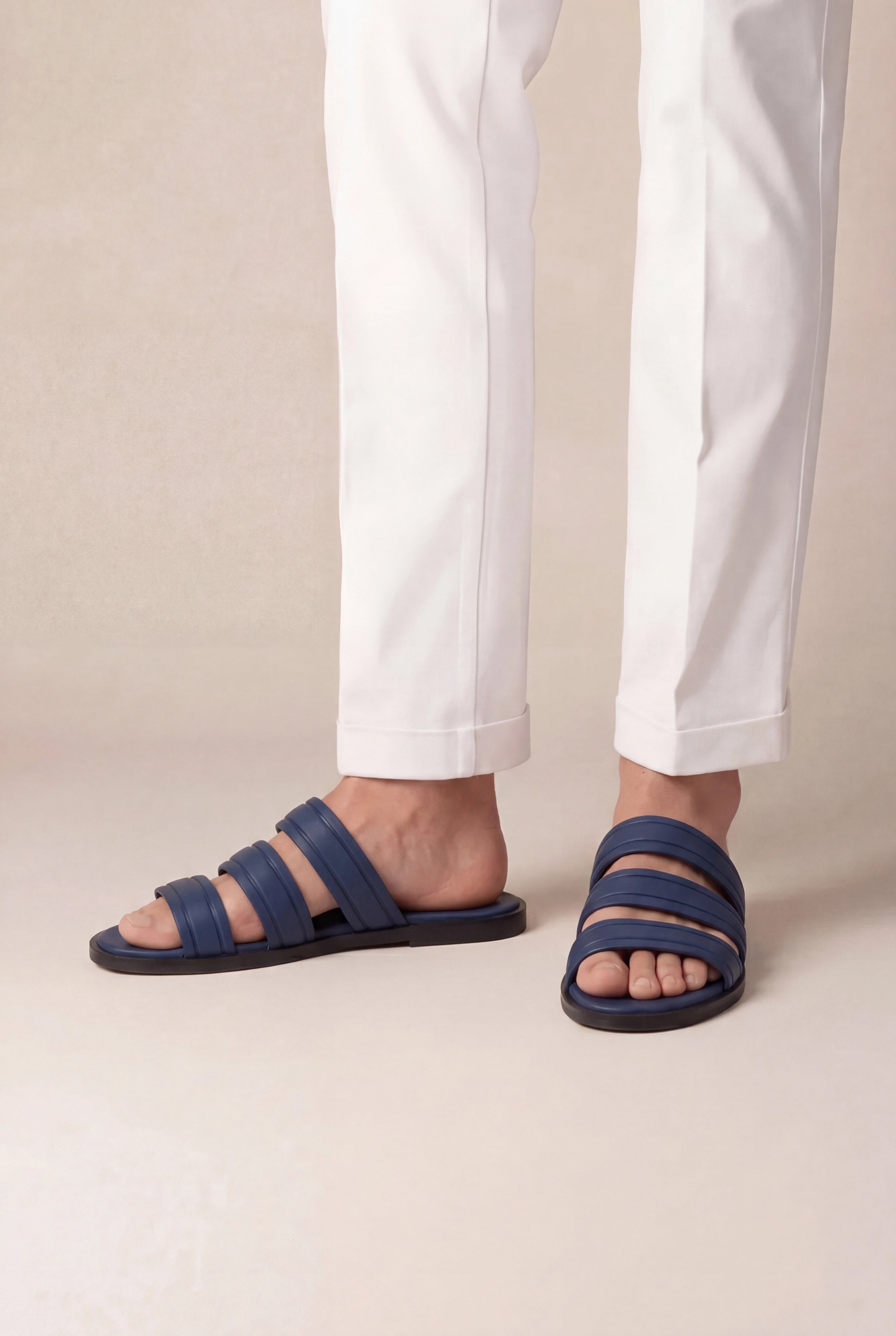 Navy Urban Sandal Calf Leather