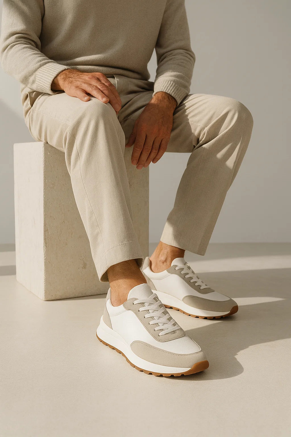 Calzatura Suede Runner White