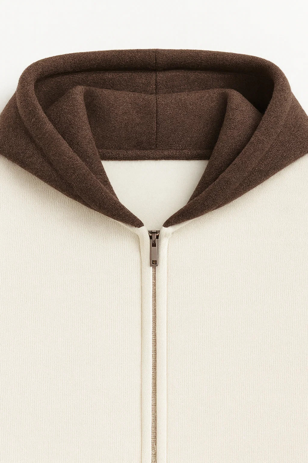Luca Zip Up Sweater White