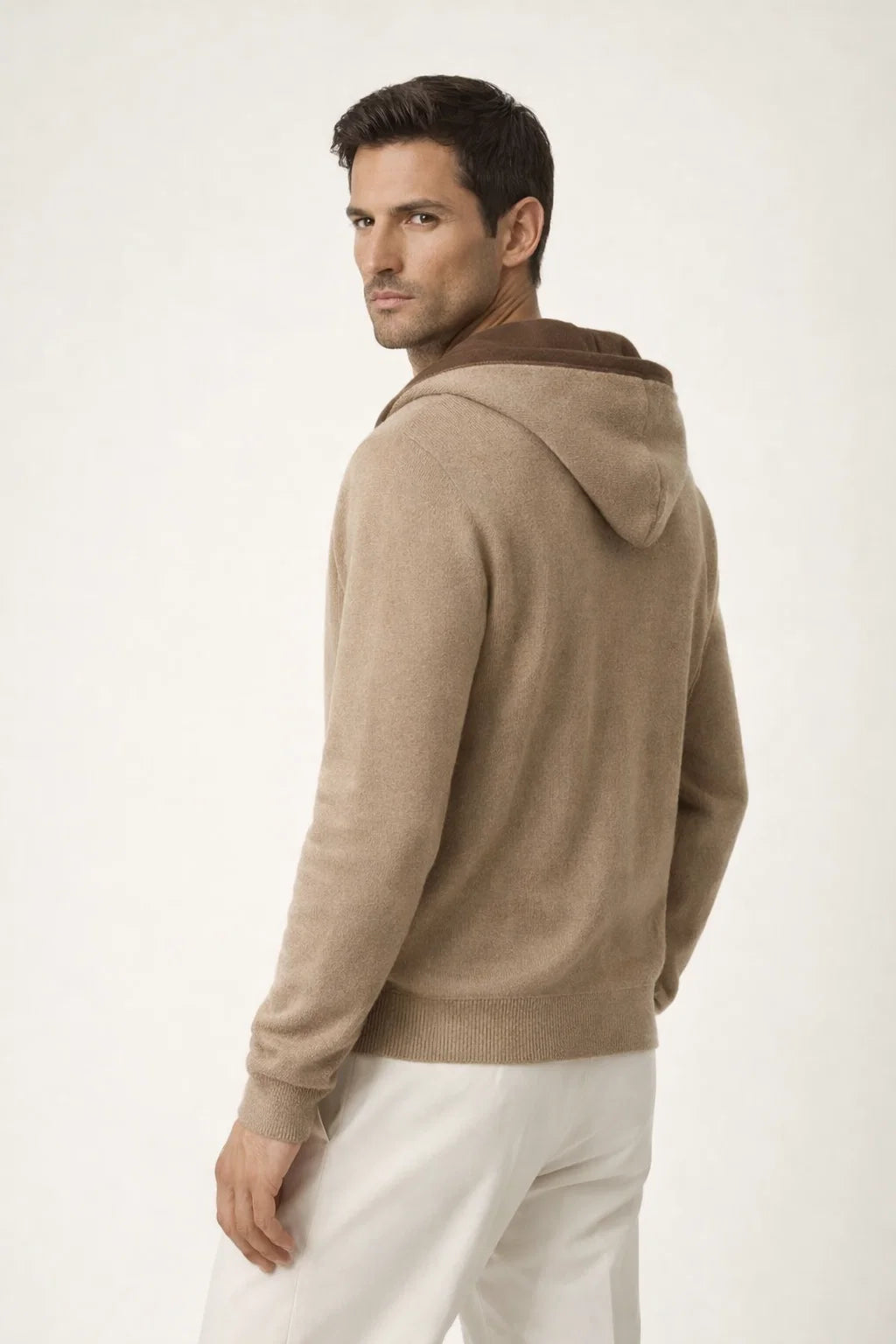 Santoni Extrafine Hoodie Cream