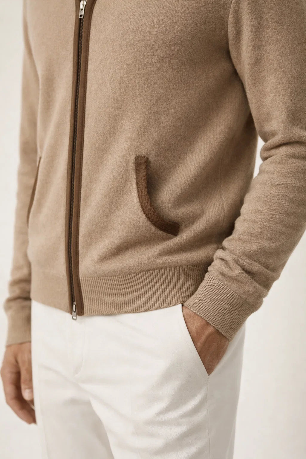 Santoni Extrafine Hoodie Cream