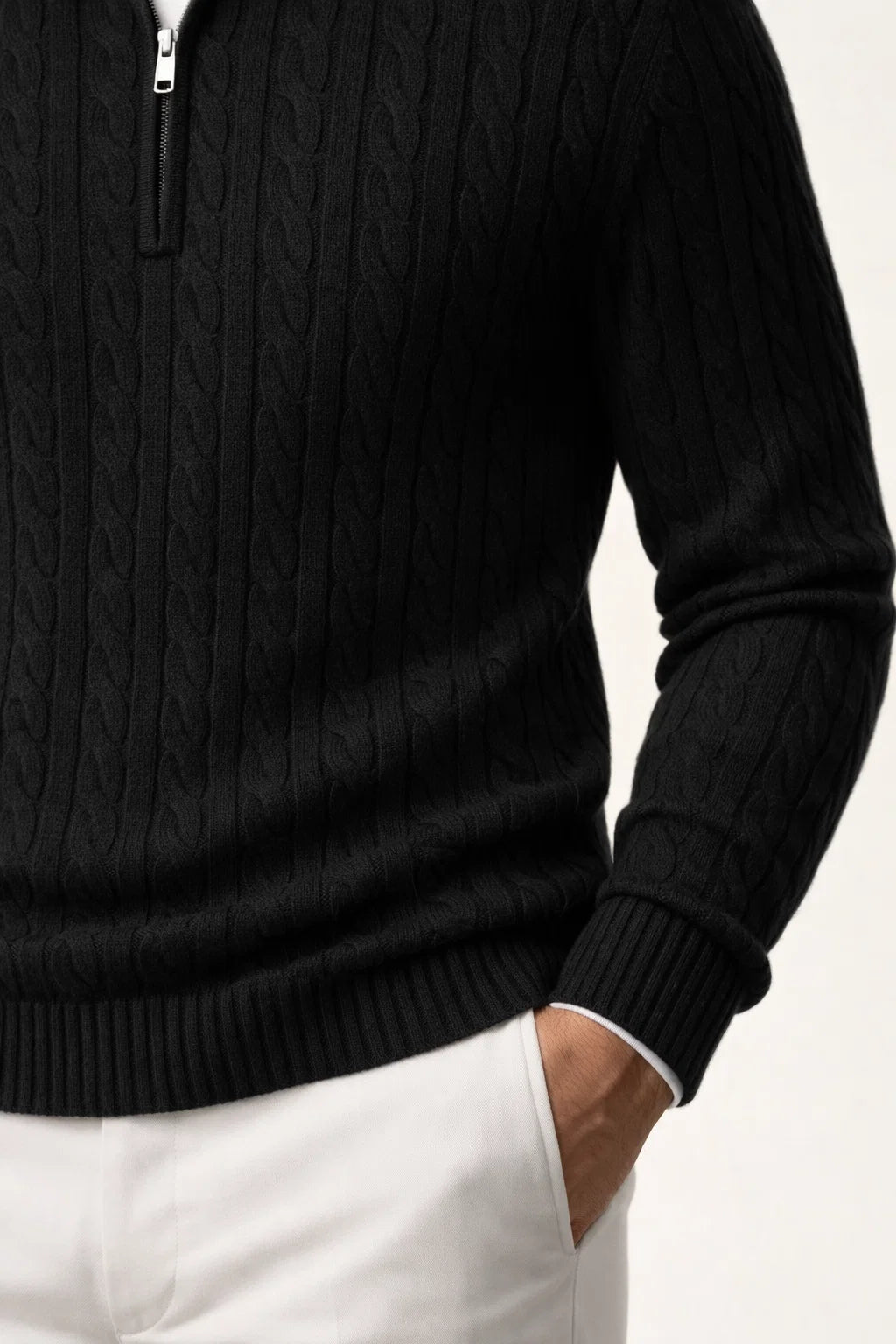 Sero Zip Knit Black