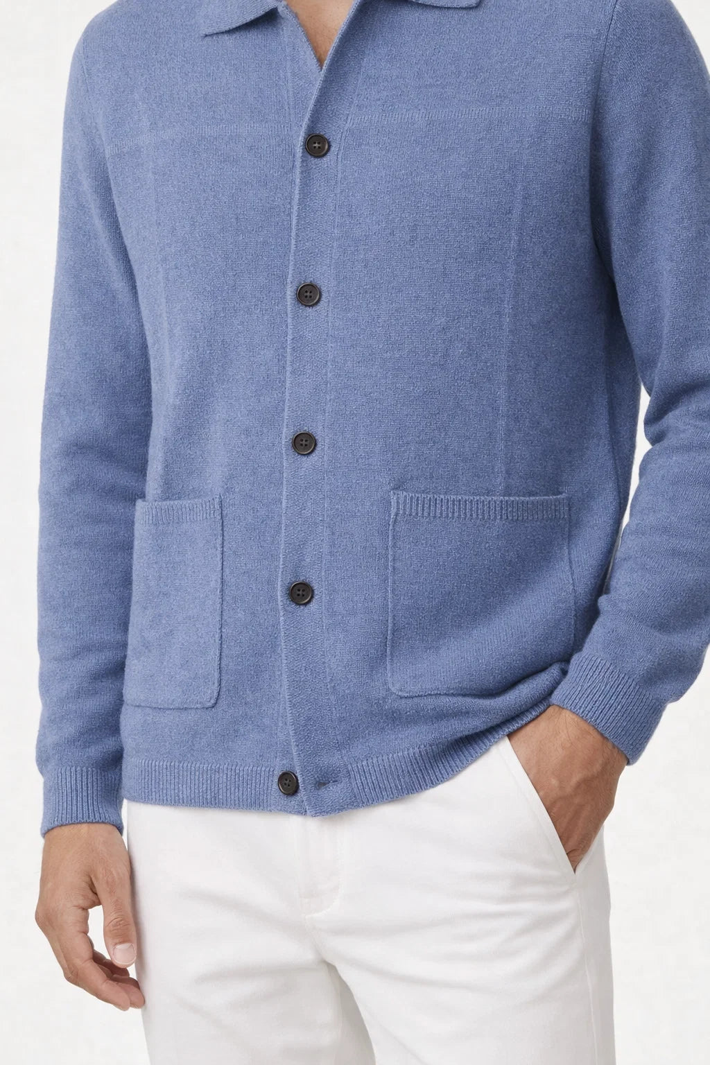 Valero Cashmere Cardigan Blue