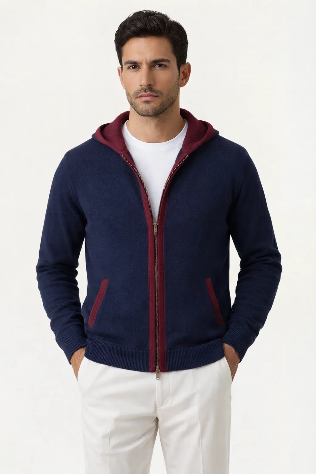 Santoni Extrafine Hoodie Navy